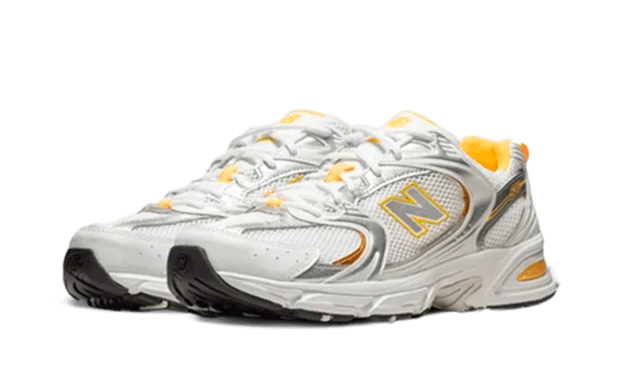 New Balance 530 White Vibrant Apricot Silver Metallic - Image 2