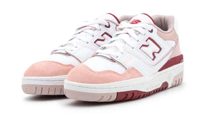 New Balance 550 White Scarlet Pink - Image 2