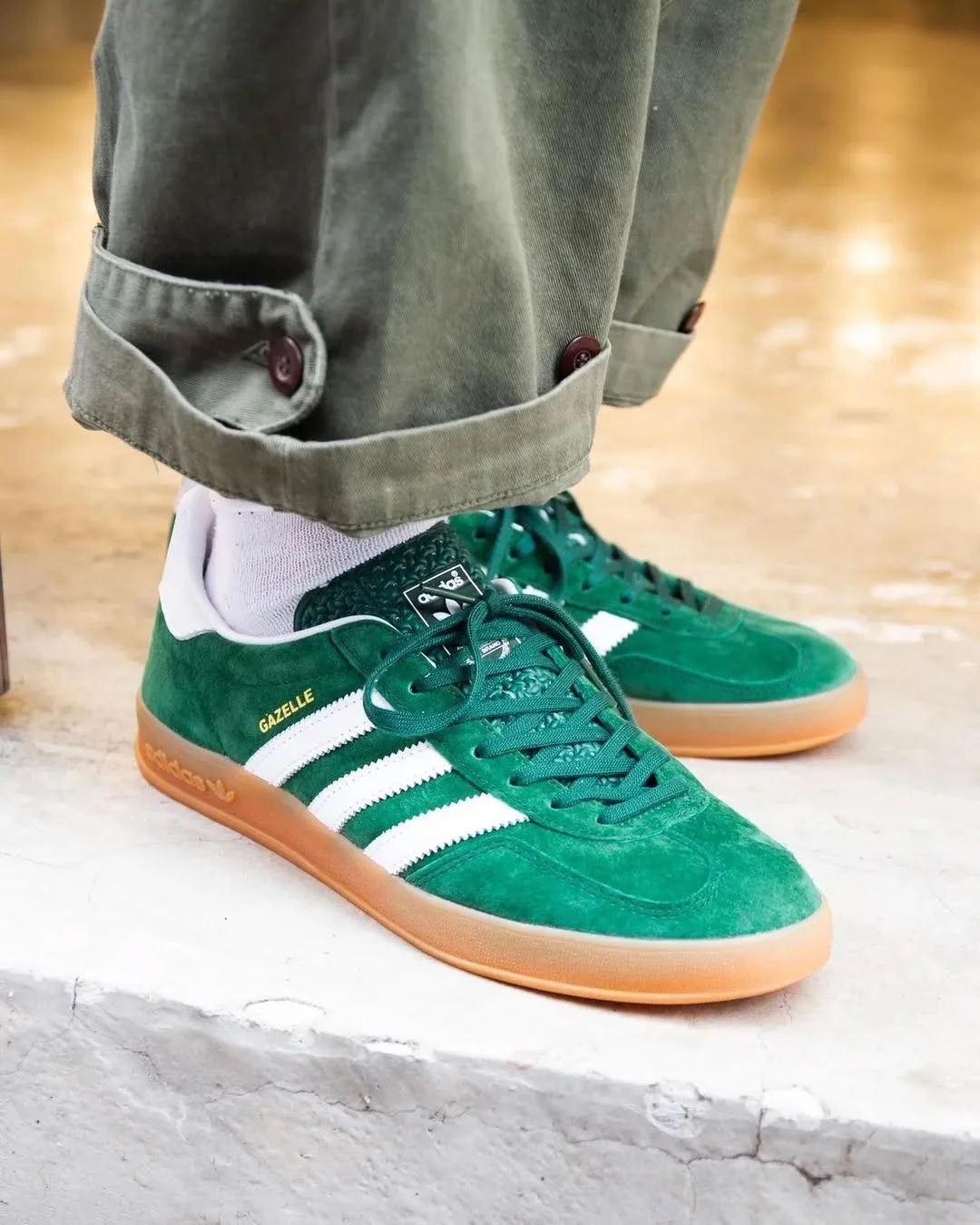 Adidas Gazelle Indoor Collegiate Green Cloud White Gum - Image 2