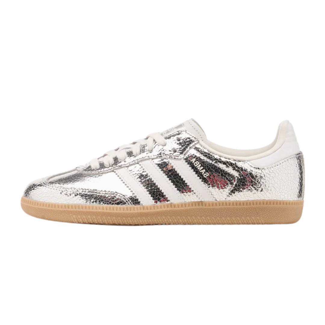 Adidas Samba OG Silver Metallic Cracked Leather
