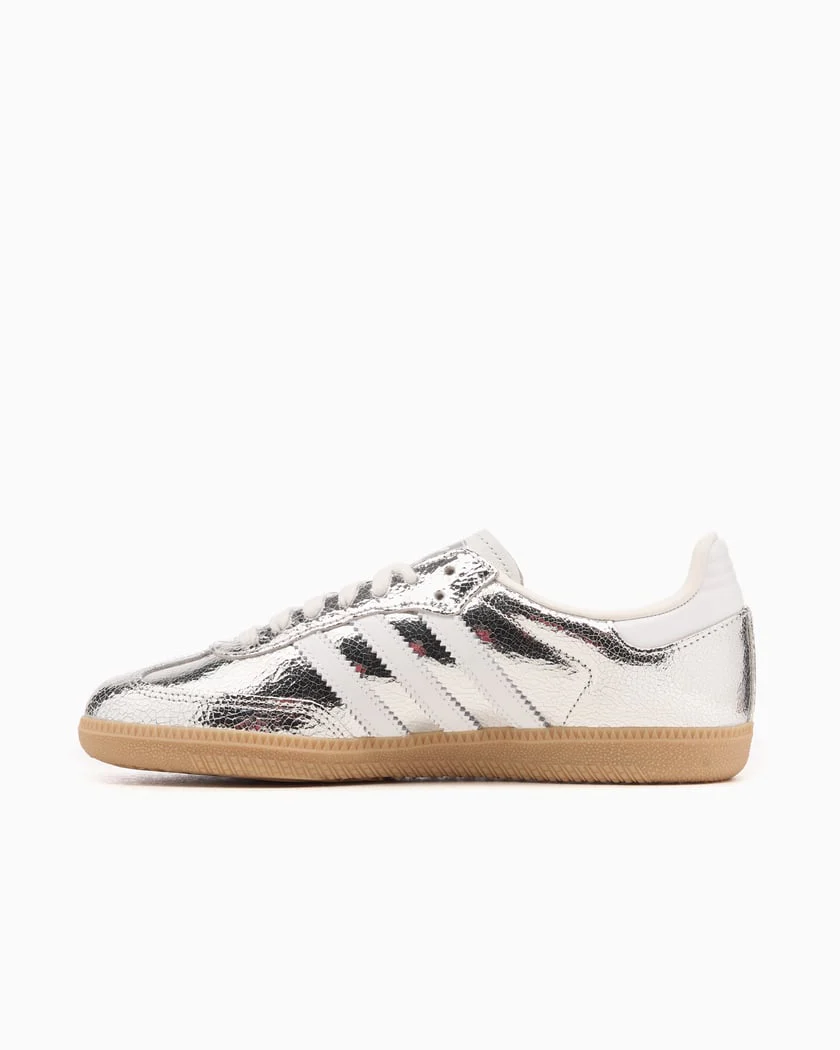 Adidas Samba OG Silver Metallic Cracked Leather - Image 5