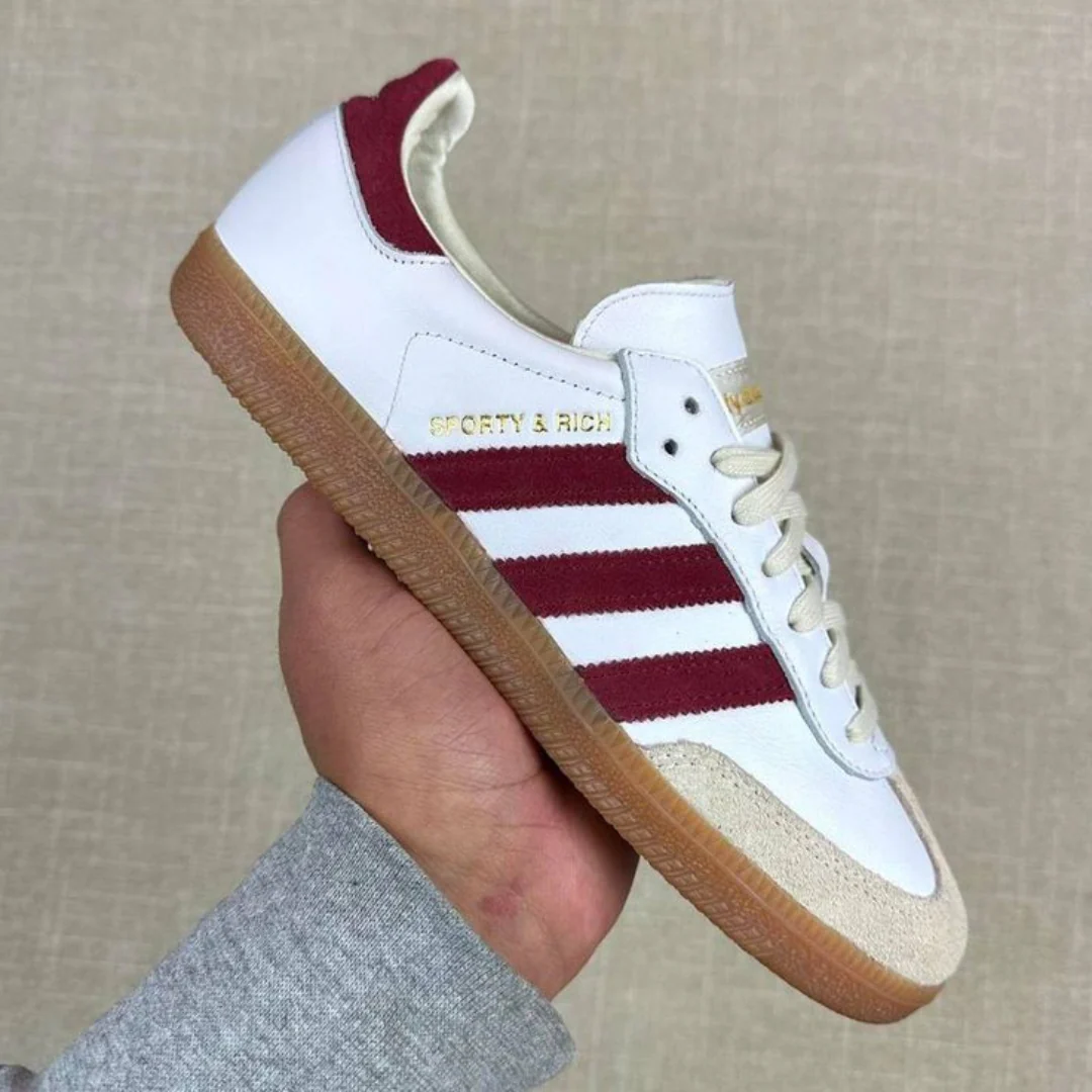 Adidas Samba X Sporty & Rich White Burgundy - Image 2