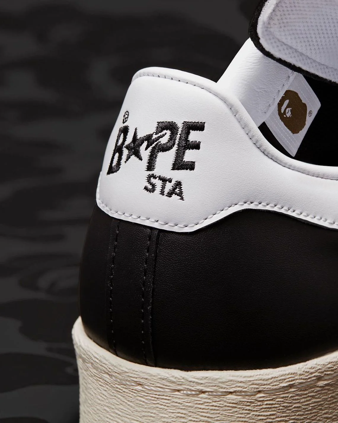 adidas Superstar 80s Bape Black White Gold (2022) - Image 3