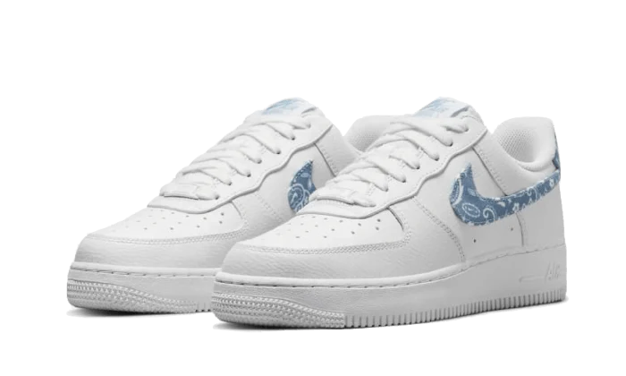 Nike Air Force 1 Low '07 Essential White Worn Blue Paisley - Image 2
