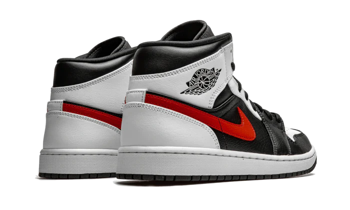 Air Jordan 1 Mid Black Chile Red White - Image 3