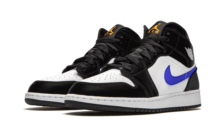 Air Jordan 1 Mid Black Racer Blue White - Image 2