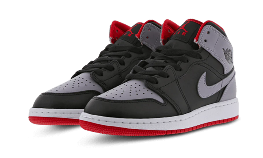 Air Jordan 1 Mid Cement Grey Red - Image 2