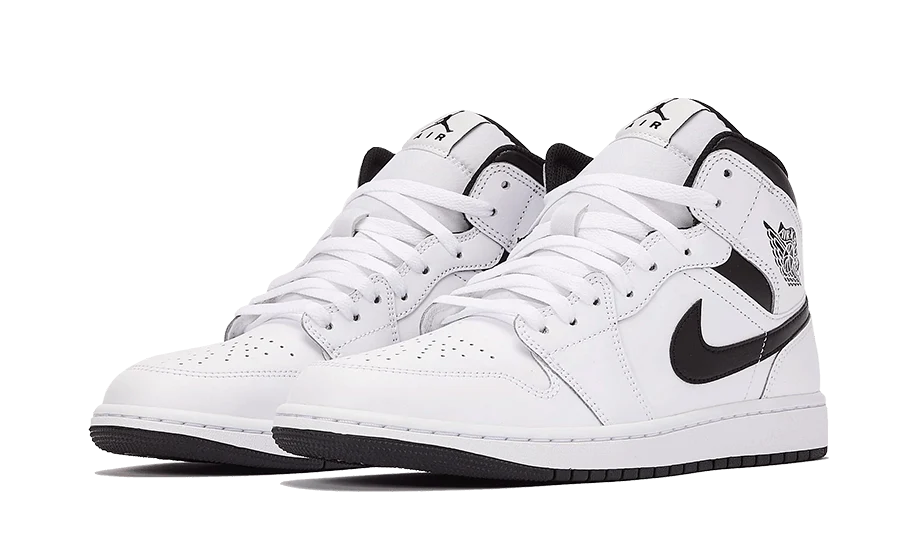 Air Jordan 1 Mid White Black - Image 2