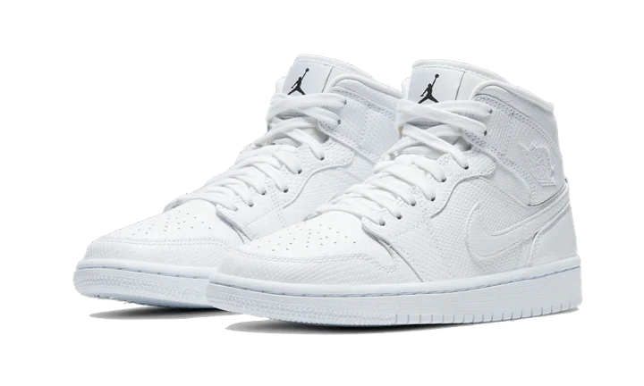 Air Jordan 1 Mid White Snakeskin - Image 2