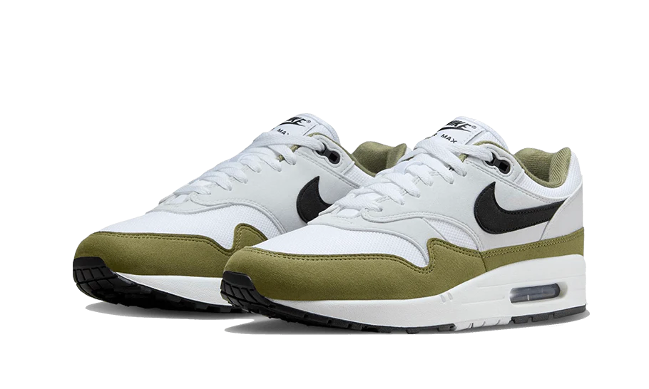 Nike Air Max 1 White Black Medium Olive - Image 3