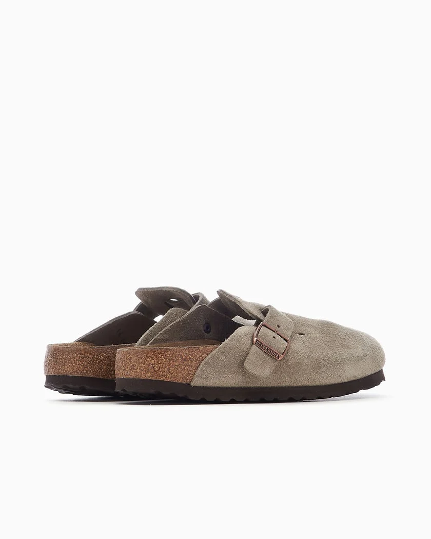 Birkenstock Boston Soft Footbed Suede Taupe (Narrow Fit) - Image 5