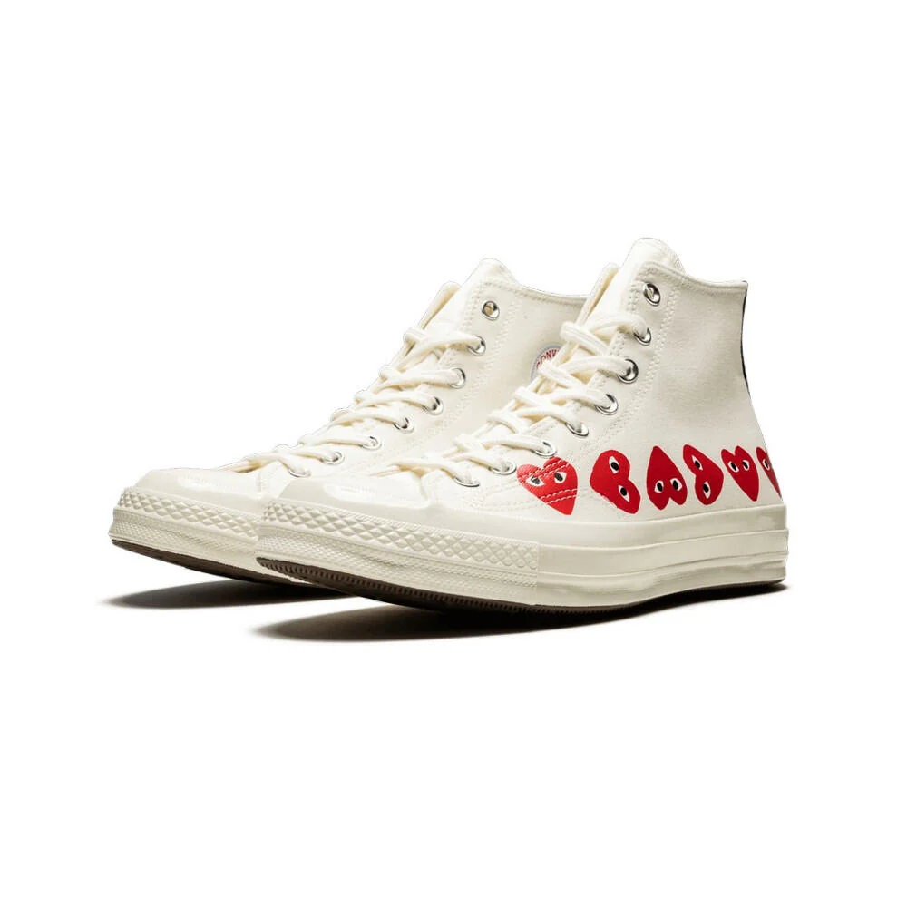 Converse Chuck Taylor All Star 70 Hi Comme des Garcons PLAY Multi-Heart White - Image 3