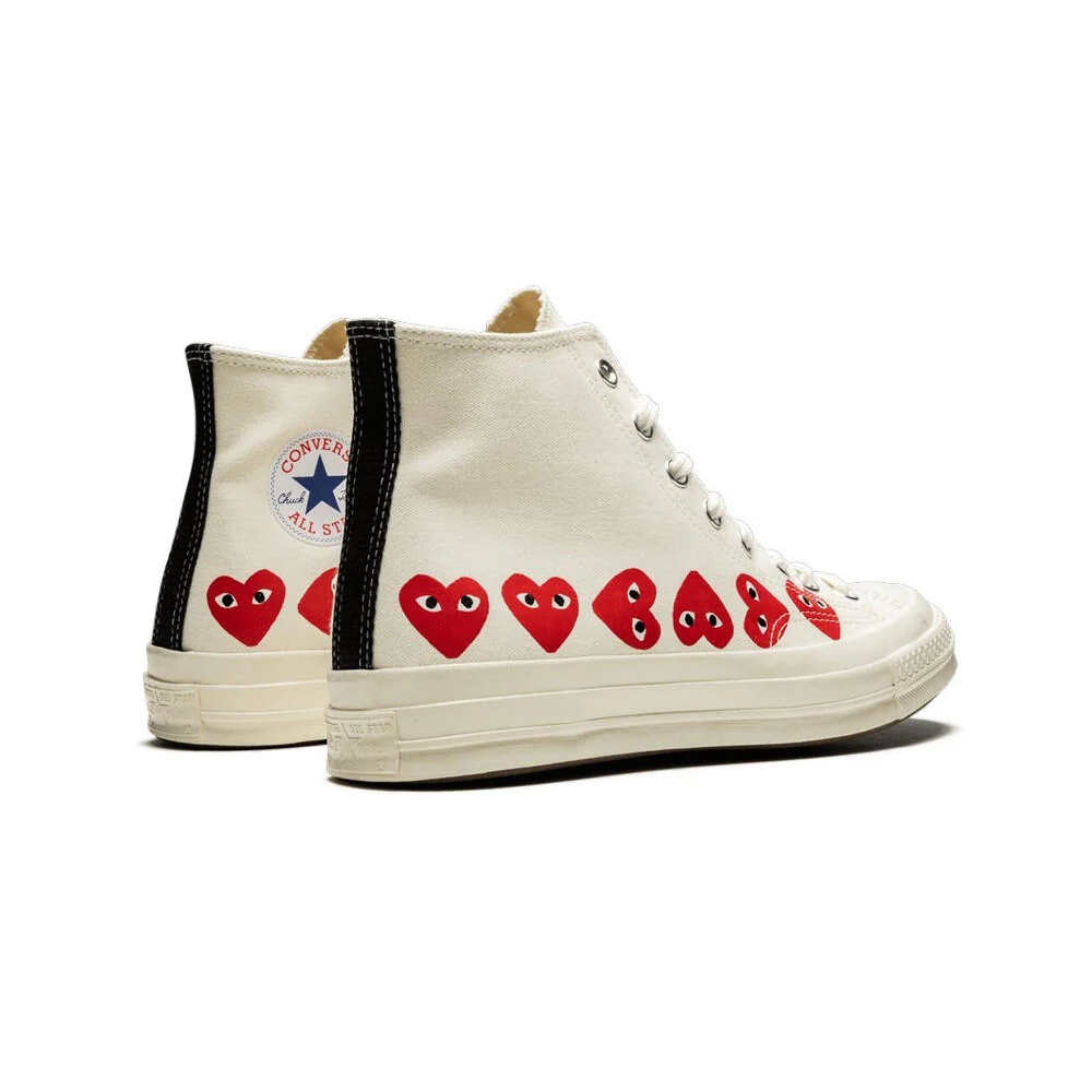 Converse Chuck Taylor All Star 70 Hi Comme des Garcons PLAY Multi-Heart White - Image 4