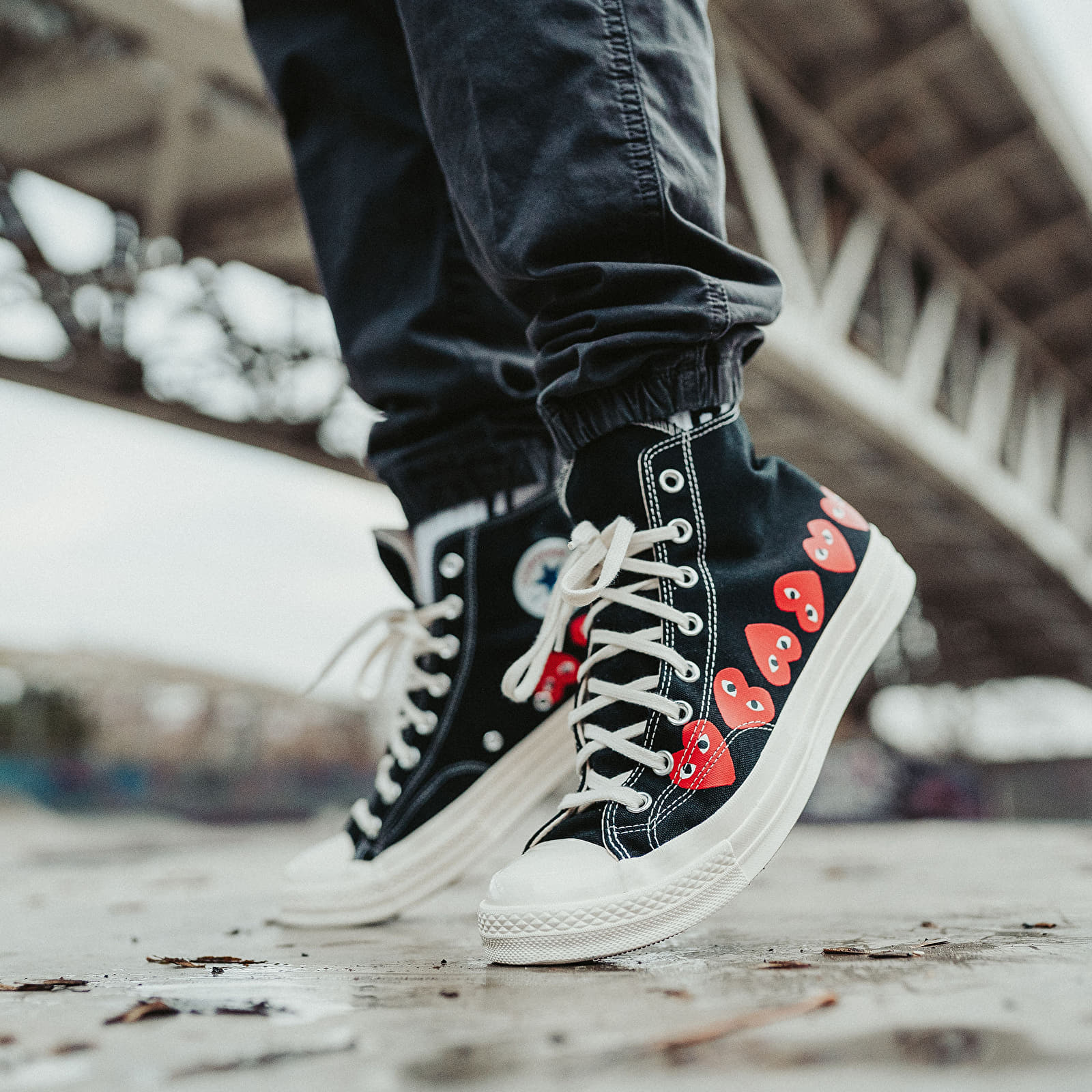 Converse Chuck Taylor All Star 70 Hi Comme des Garcons PLAY Multi-Heart Black - Image 2