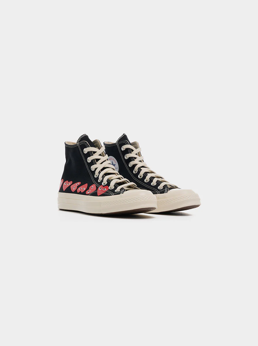 Converse Chuck Taylor All Star 70 Hi Comme des Garcons PLAY Multi-Heart Black - Image 3