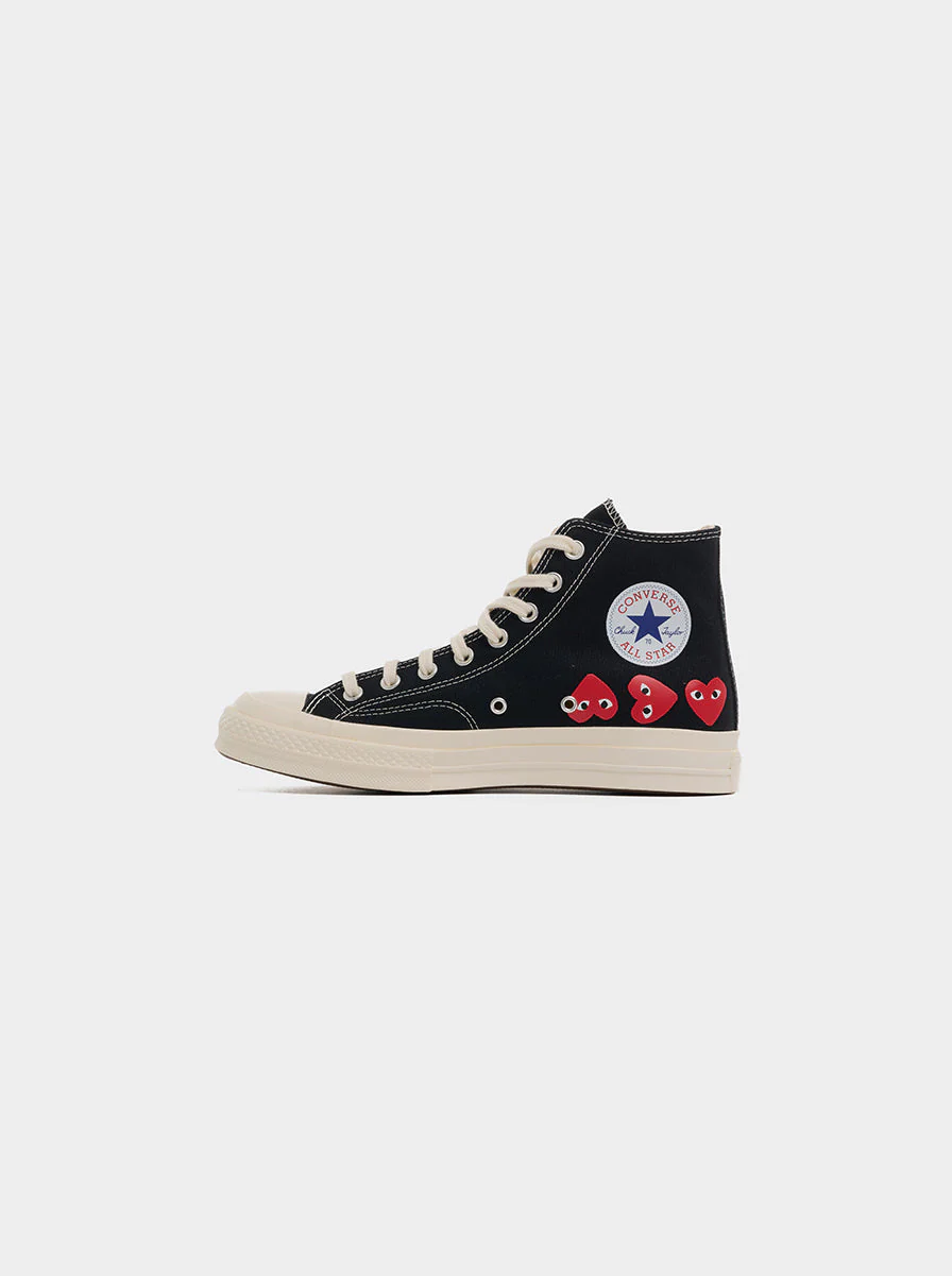 Converse Chuck Taylor All Star 70 Hi Comme des Garcons PLAY Multi-Heart Black - Image 4