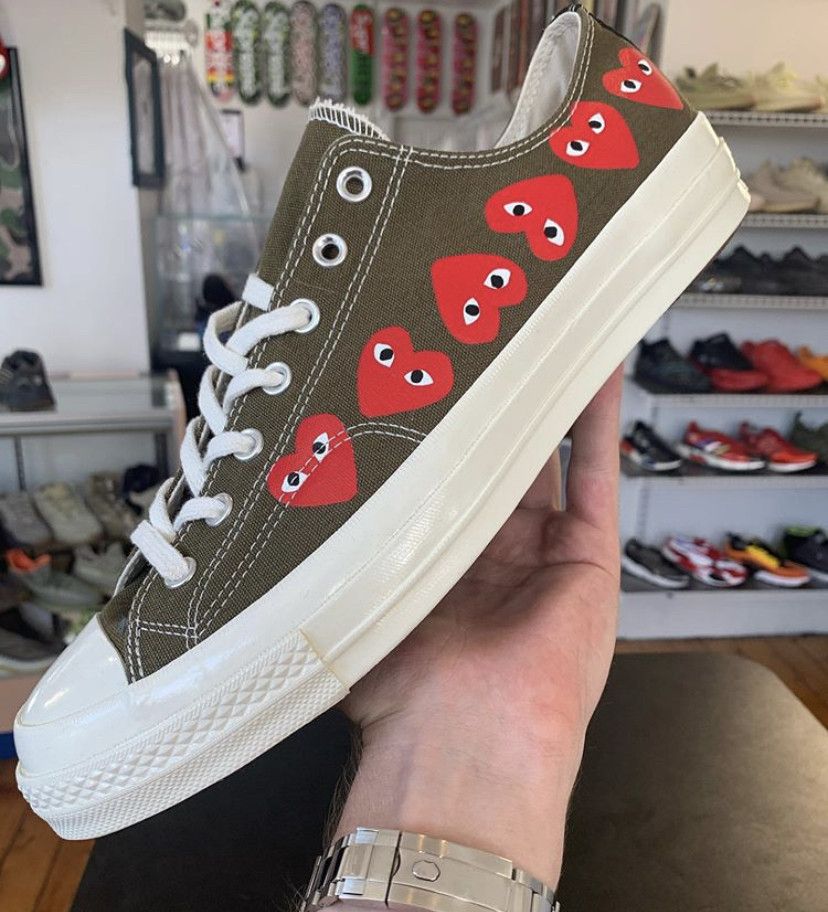 Converse Chuck Taylor All Star 70 Ox Comme des Garcons Multi Heart Green - Image 2