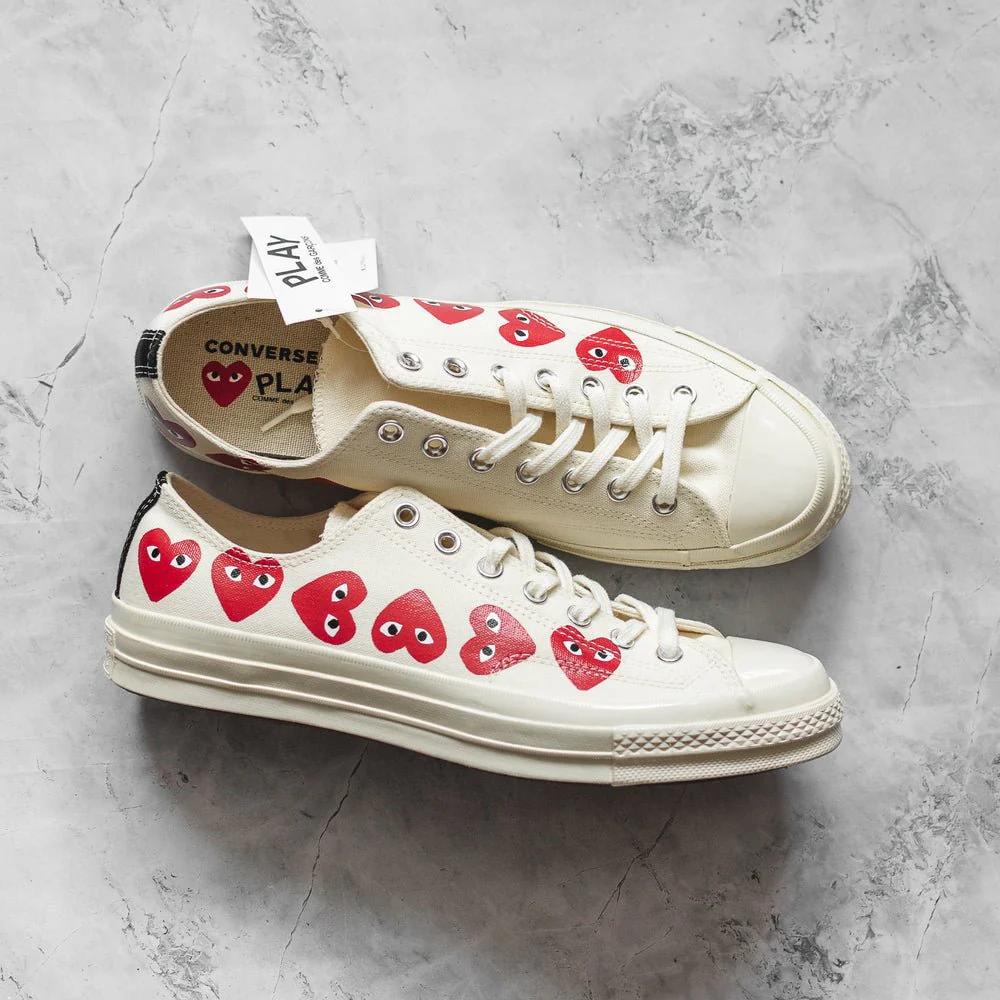Converse Chuck Taylor All Star 70 Ox Comme des Garcons PLAY Multi-Heart White - Image 2