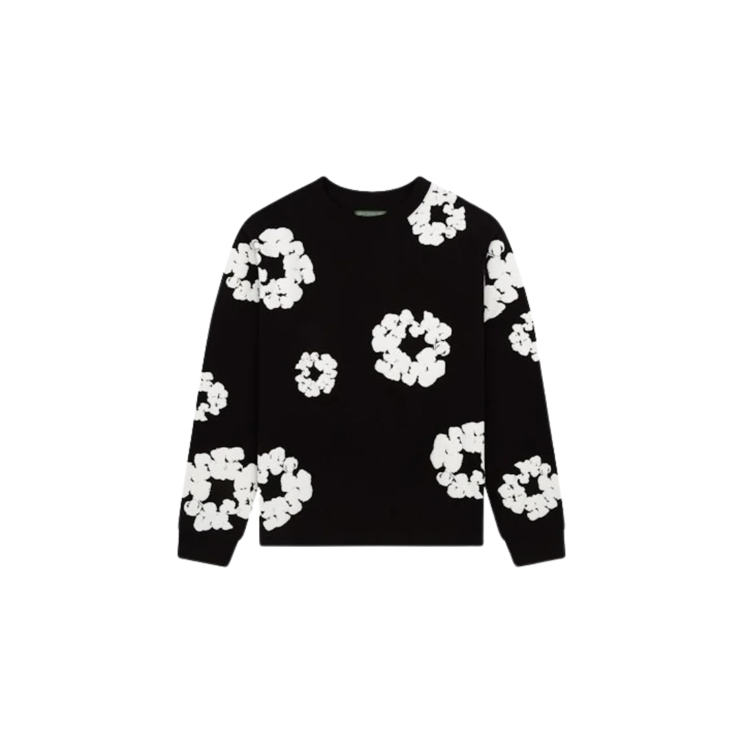 Denim Tears Long Sleeve Cotton Wreath T-shirt Black