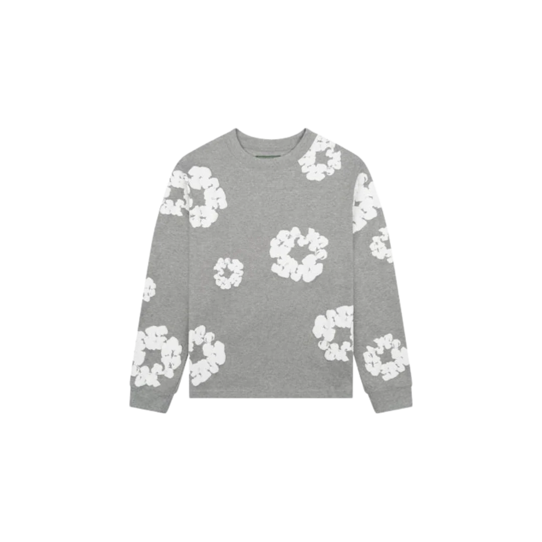 Denim Tears Long Sleeve Cotton Wreath T-shirt Grey