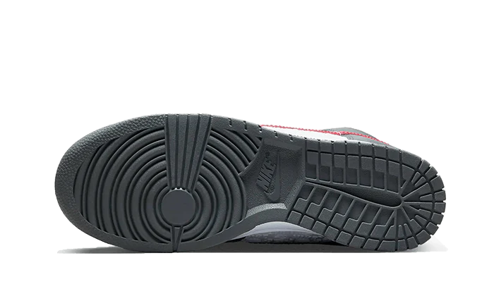 Nike Dunk High Embossed Basketball Grey Red - Image 3