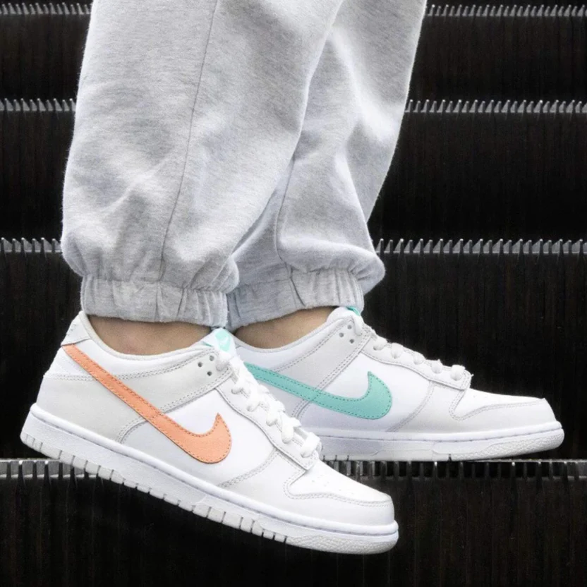Nike Dunk Low White Bone Peach Aqua - Image 2