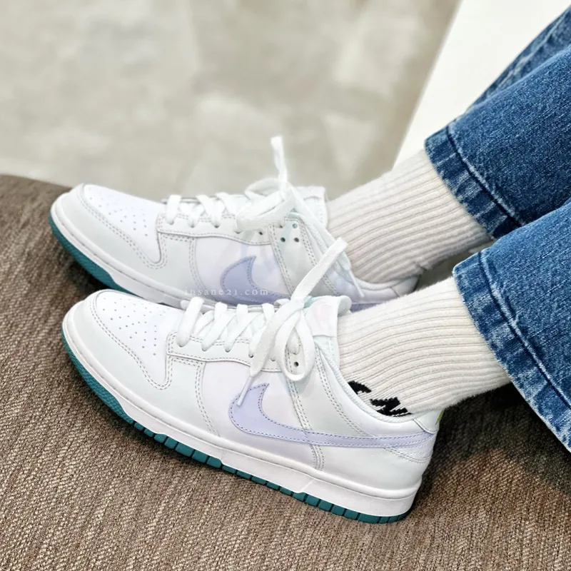 Nike Dunk Low White Grey Teal - Image 2