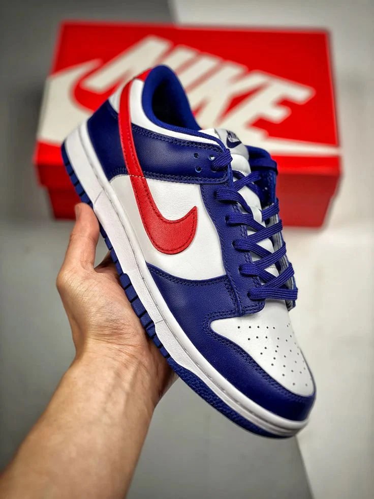 Nike Dunk Low White Royal Red - Image 2
