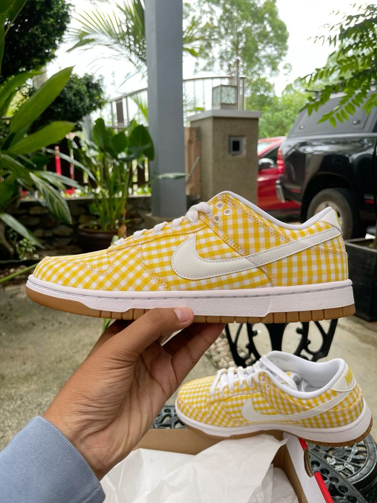 Nike Dunk Low Yellow Gingham - Image 2