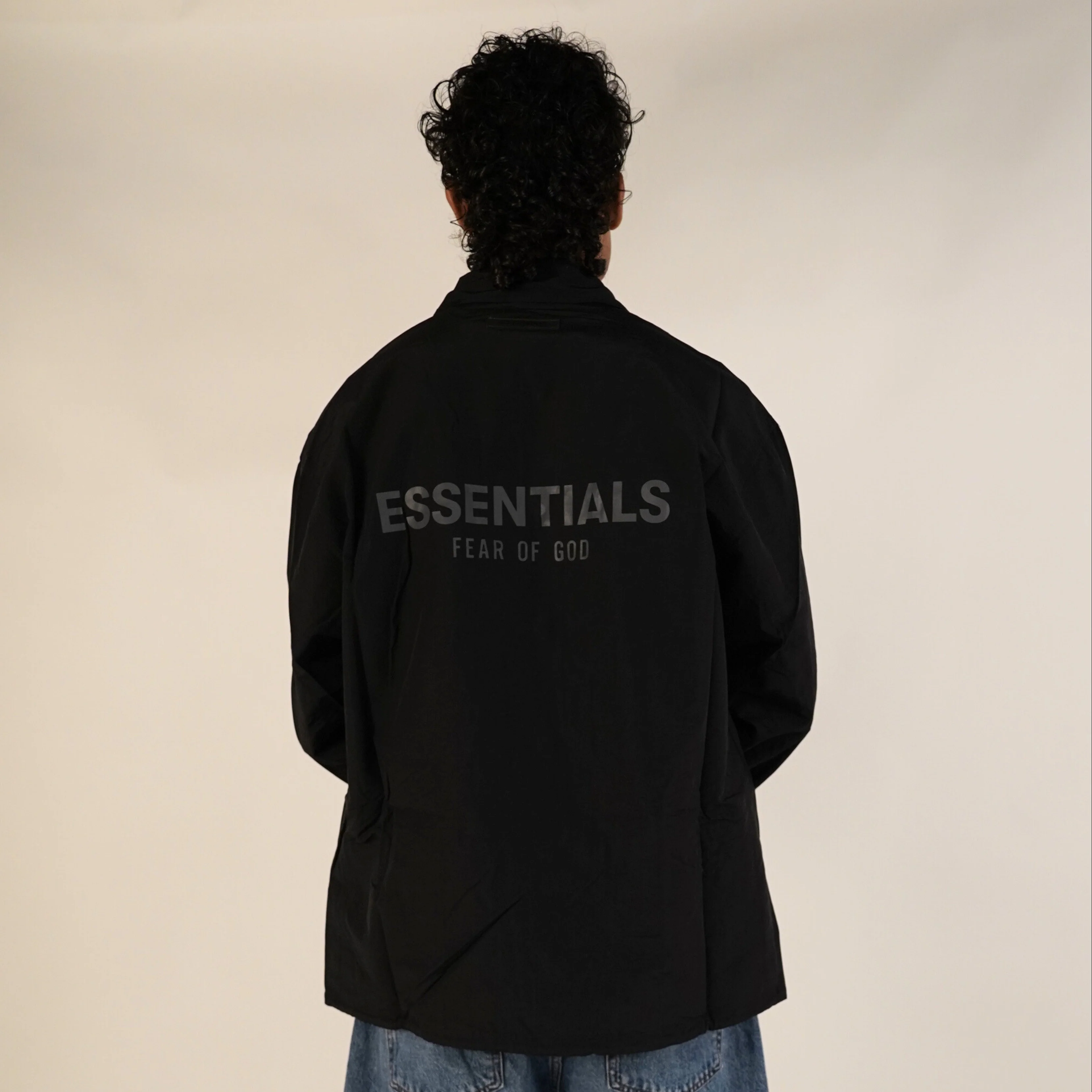 Fear of God Essentials FW20 Coach Jacket Black - Image 2