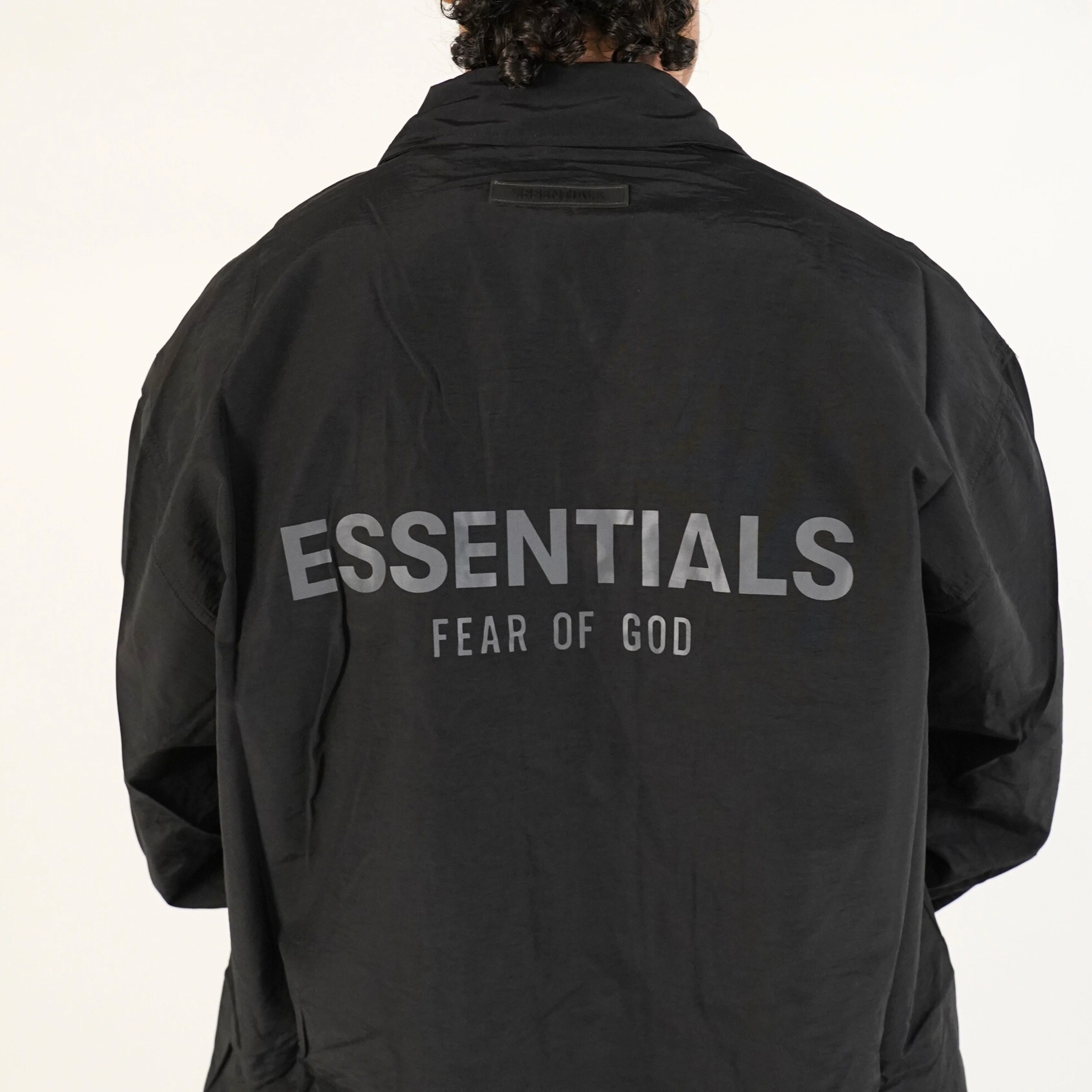 Fear of God Essentials FW20 Coach Jacket Black - Image 5