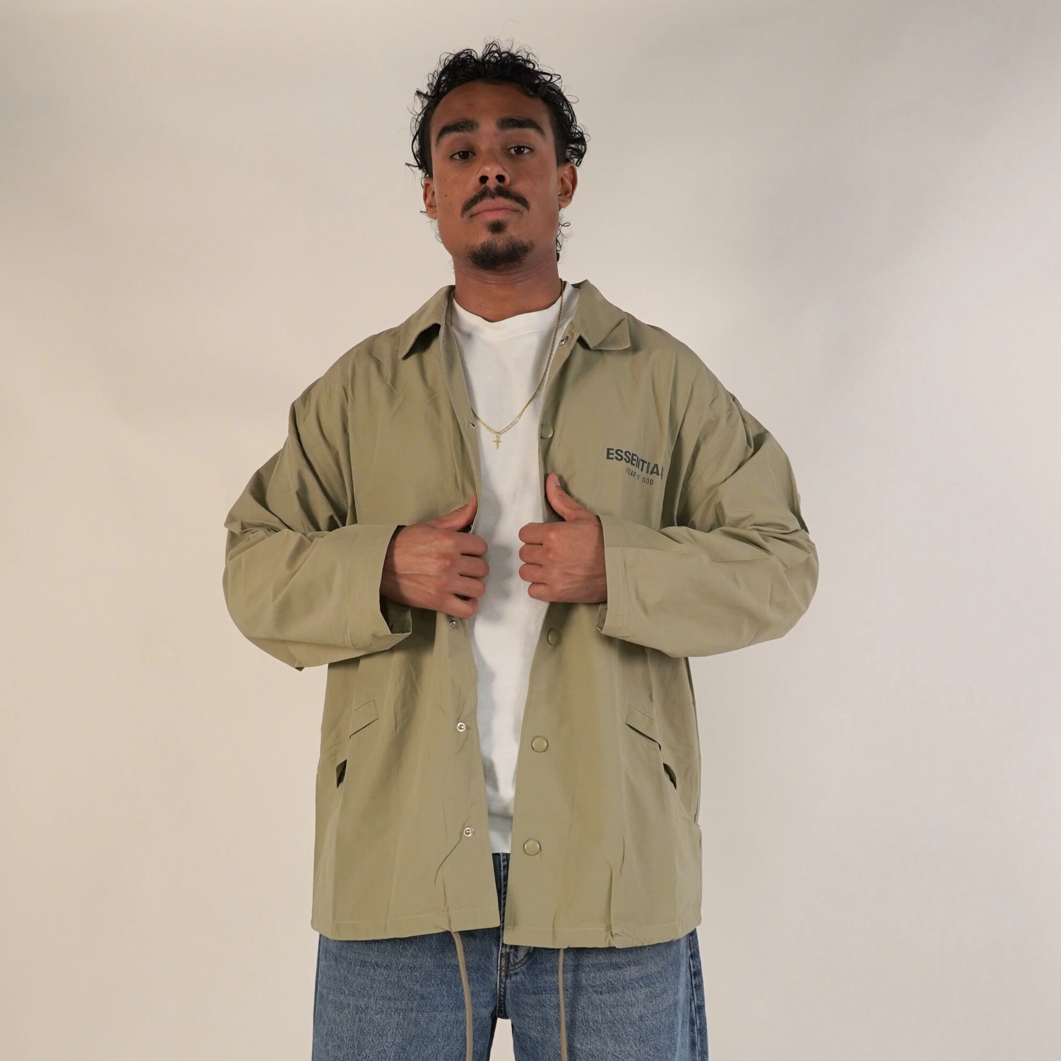 Fear of God Essentials FW20 Coach Jacket Sage - Image 2