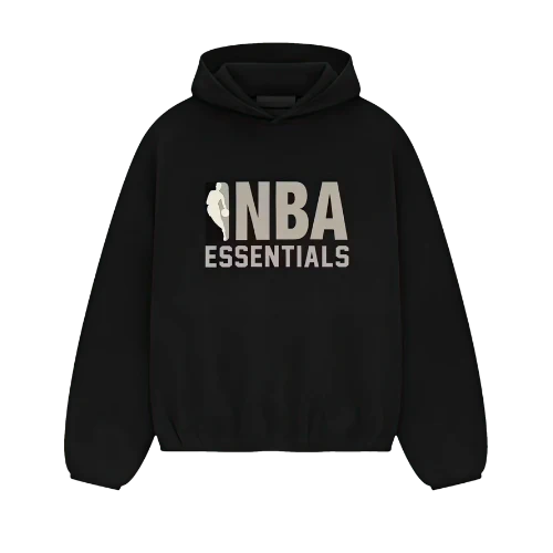 Fear of God Essentials NBA Black Grey Hoodie