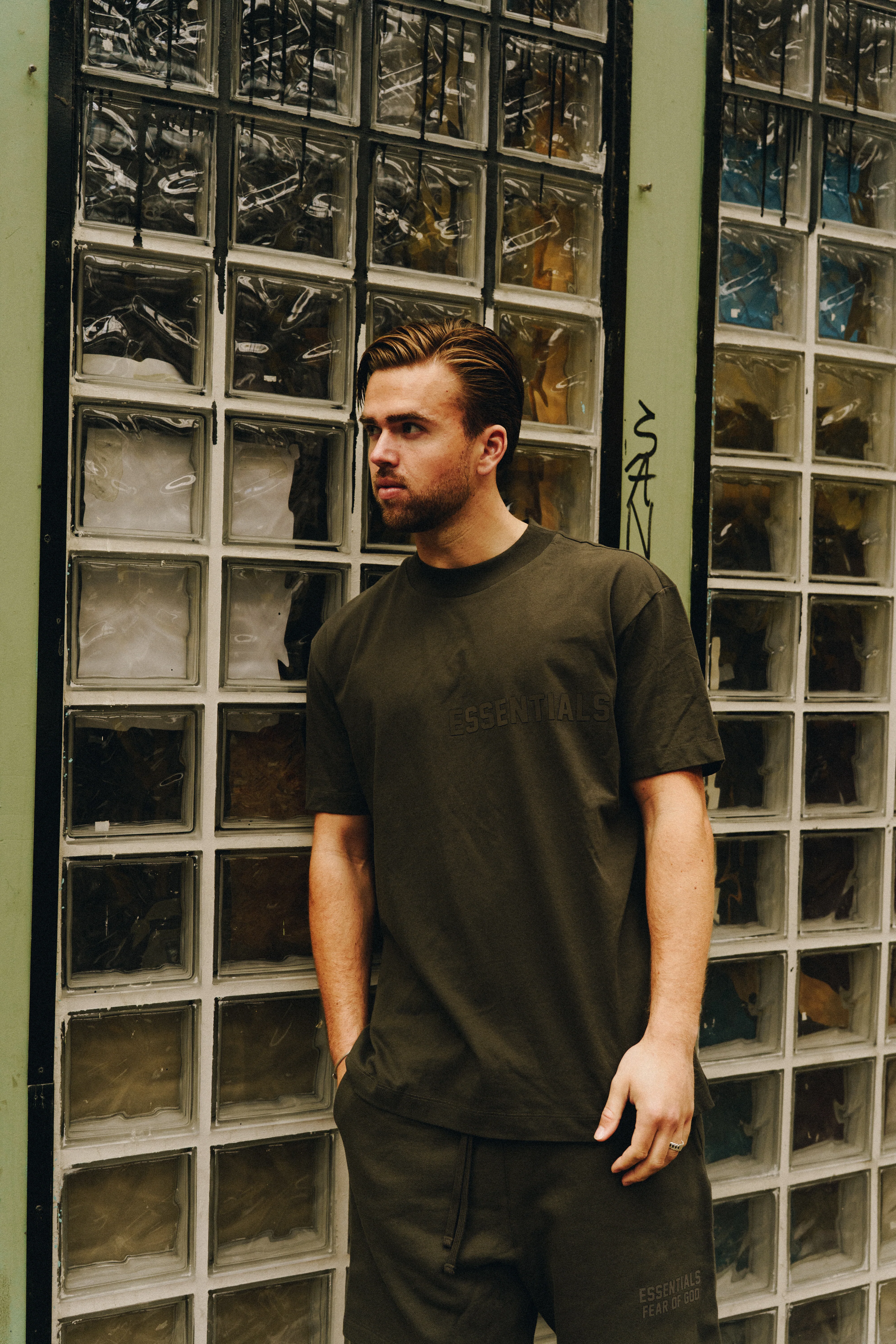 Fear of God Essentials Off Black T-shirt - Image 2