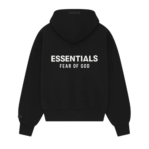 Fear of God Essentials SS25 Jet Black Hoodie