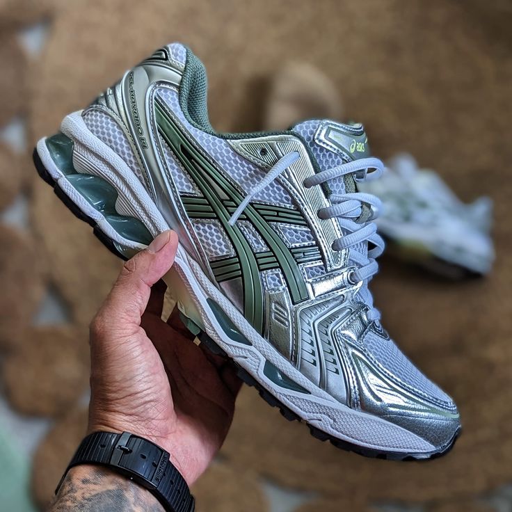 ASICS Gel-Kayano 14 White Pure Silver Slate Grey Sage - Image 6