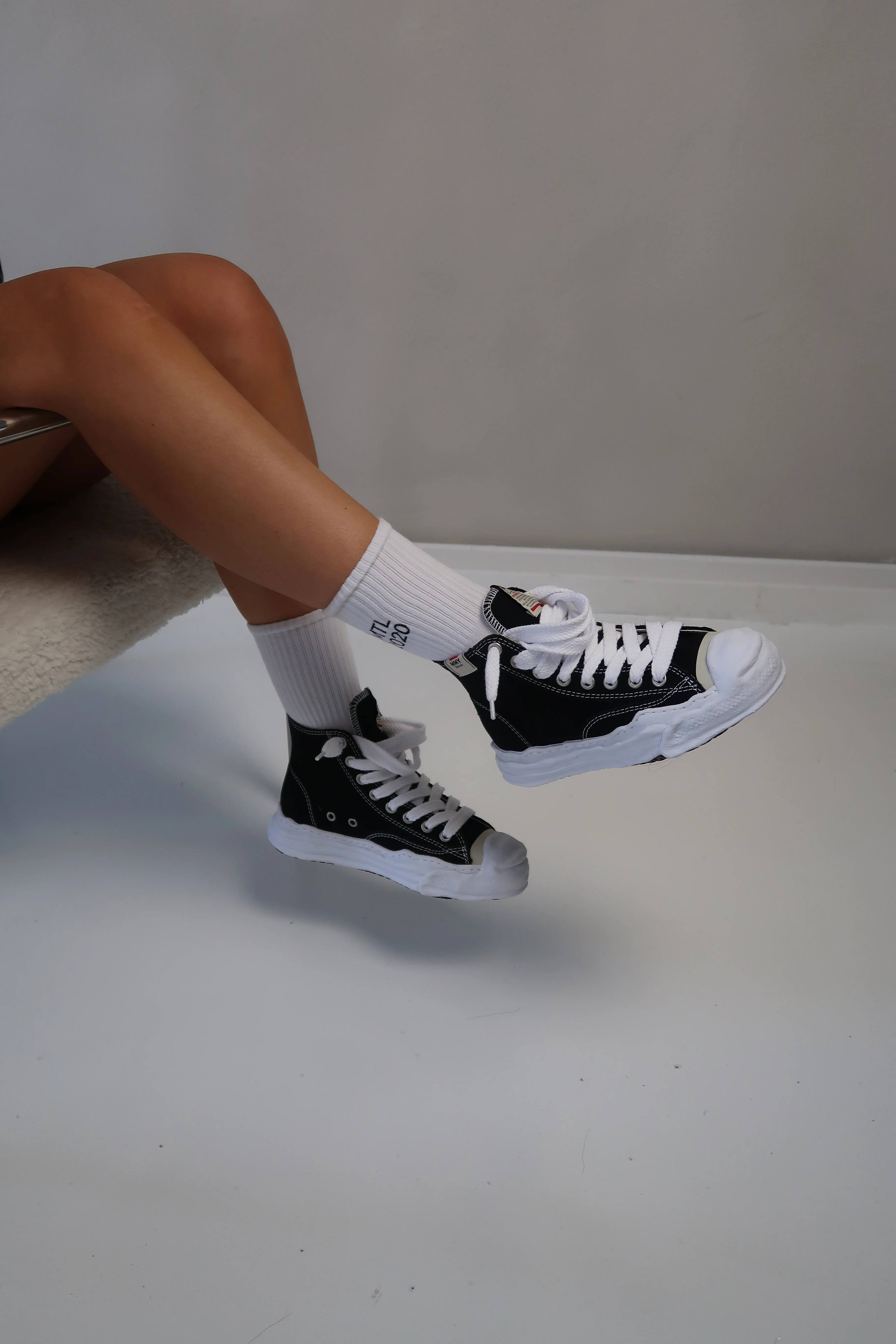 Maison Mihara Yasuhiro Hank OG Sole Canvas Hi Black White - Image 2