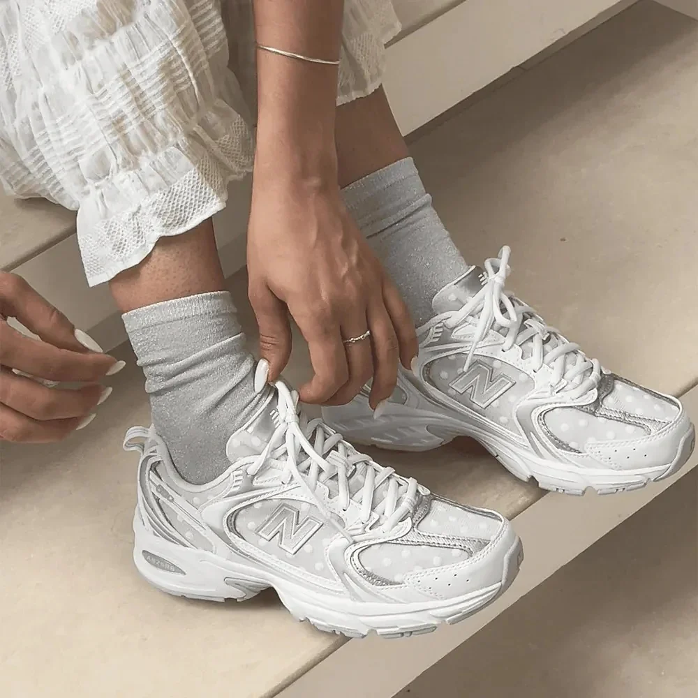 New Balance 530 Silver Metallic Raincloud Polka Dots - Image 2