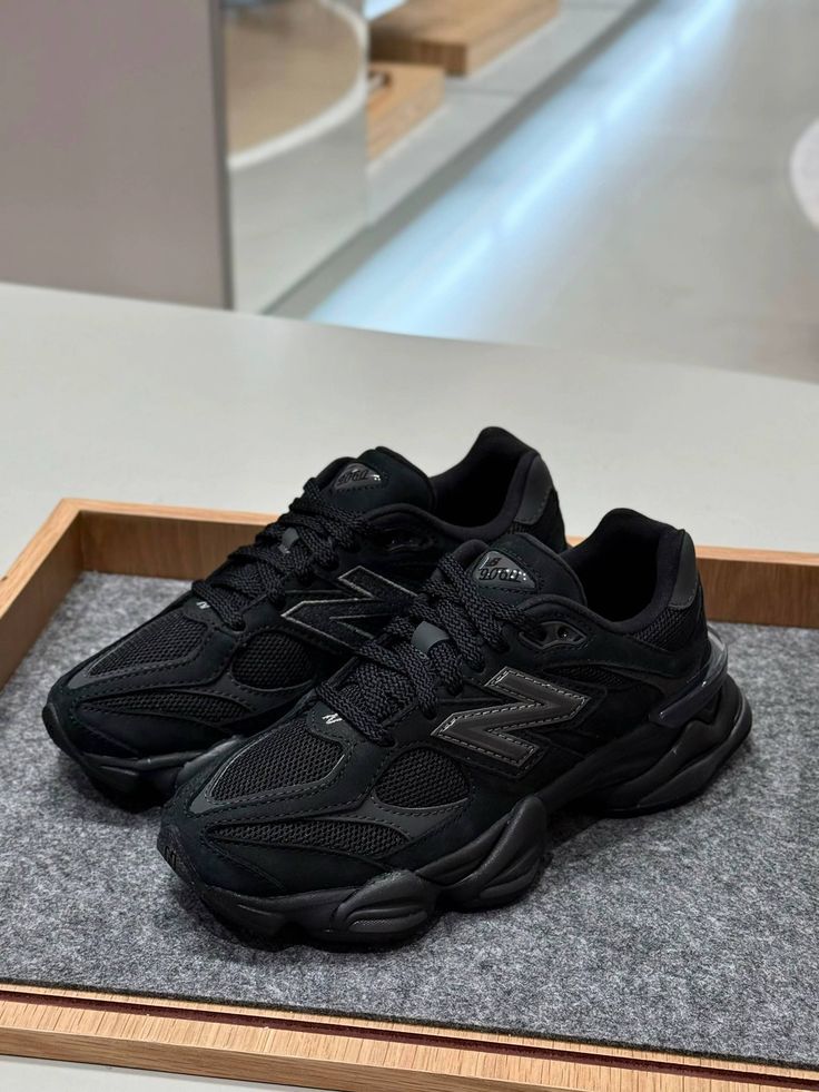 New Balance 9060 Black Leather - Image 3