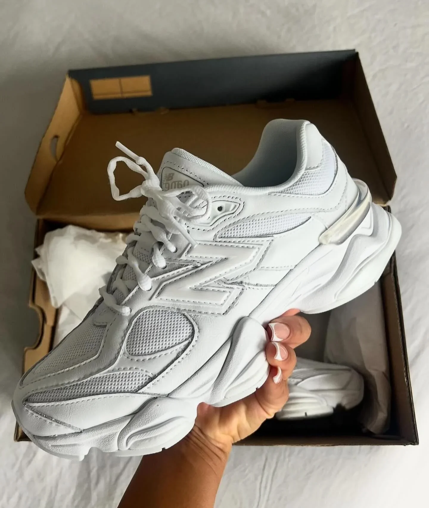 New Balance 9060 Triple White - Image 2