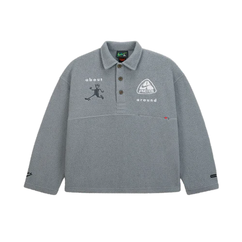 Nike ACG x CPFM L/S Polo Grey - Image 3