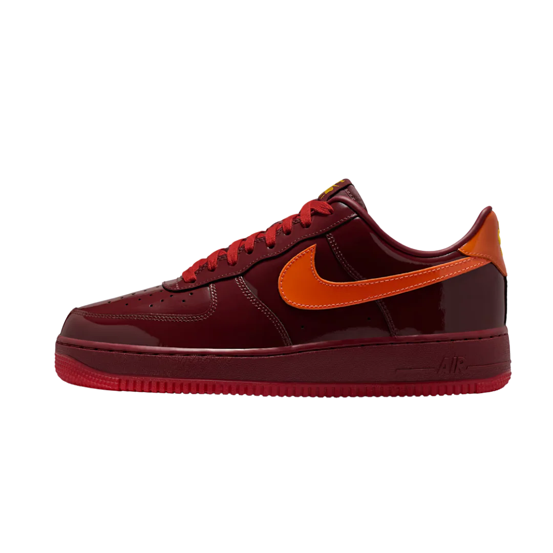 Nike Air Force 1 Low Patent Leather Dark Team Red Safety Orange