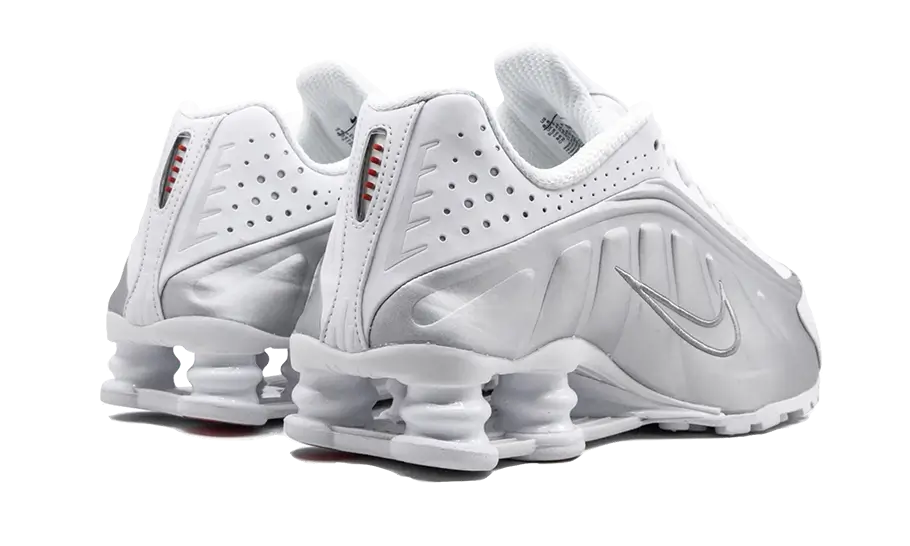 Nike Shox R4 White Metallic Silver - Image 3