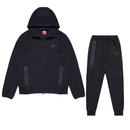 Nike Sportswear Tech Fleece Full-Zip Hoodie & Joggers Set Black/Black