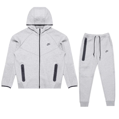Nike Sportswear Tech Fleece Full-Zip Hoodie & Joggers Set Dark Heather Grey/Black