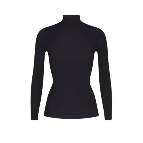 Nike x SKIMS Women's Weightless Layers Mock Neck Long Sleeve Top Obsidian
