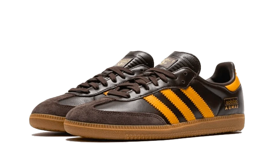 Adidas Samba OG Dark Brown Yellow - Image 2