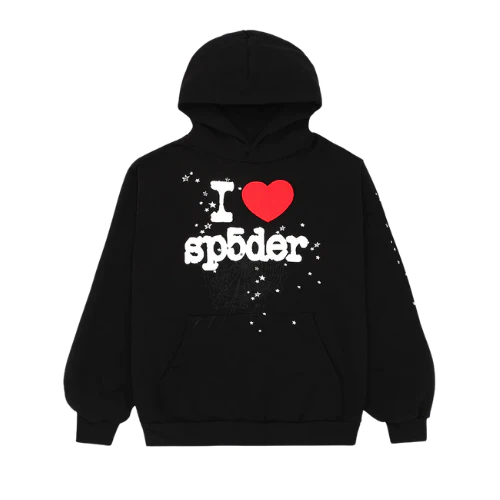 Sp5der I Heart SP5 Souvenir Hoodie Black