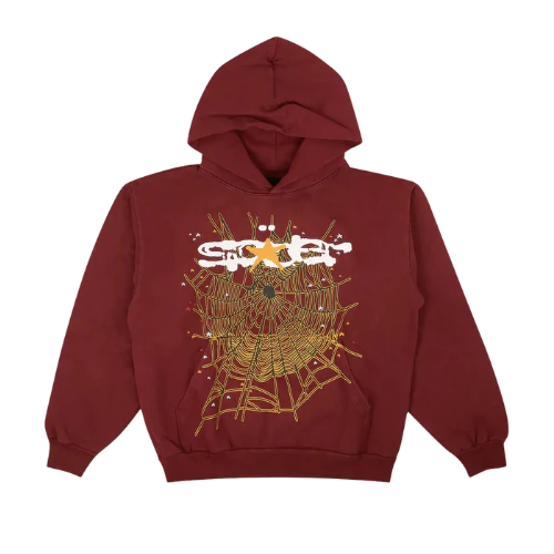 Sp5der Logo Hoodie Maroon