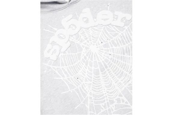 Sp5der OG Web Hoodie Heather Grey - Image 2
